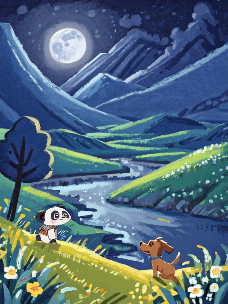 09926-3590696634-moon,star _(sky_), night, cloudy sky,  wind, _mountain far away, river, a huge panda, _grasslands, flower, rock,  tree, _ AMLC,.png